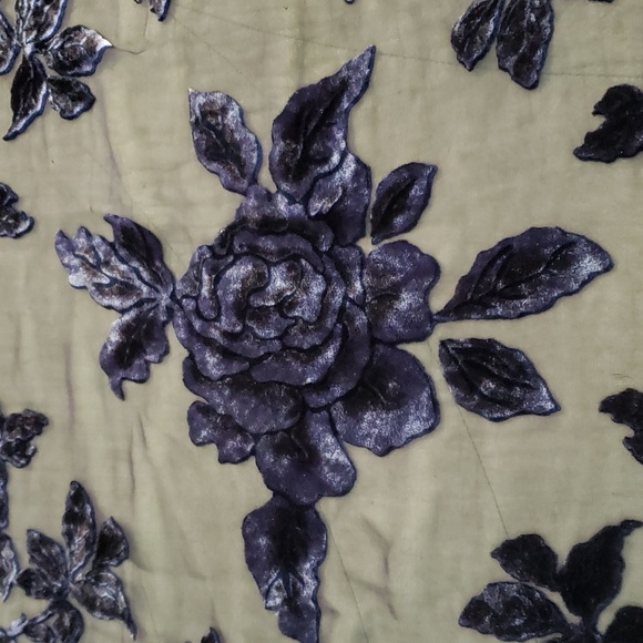 Purple Blue Burnout Silk Scarf - Picture 8 of 16